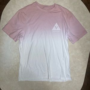 American eagle outfitters t shirt that’s a large. It’s a mix of pink and white.